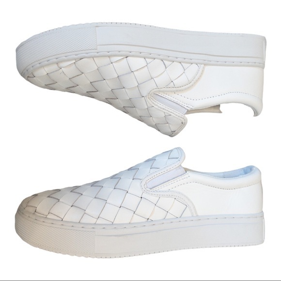 MARC FISHER LTD Calla Woven Leather Slip-On Sneakers in White - Picture 6 of 7